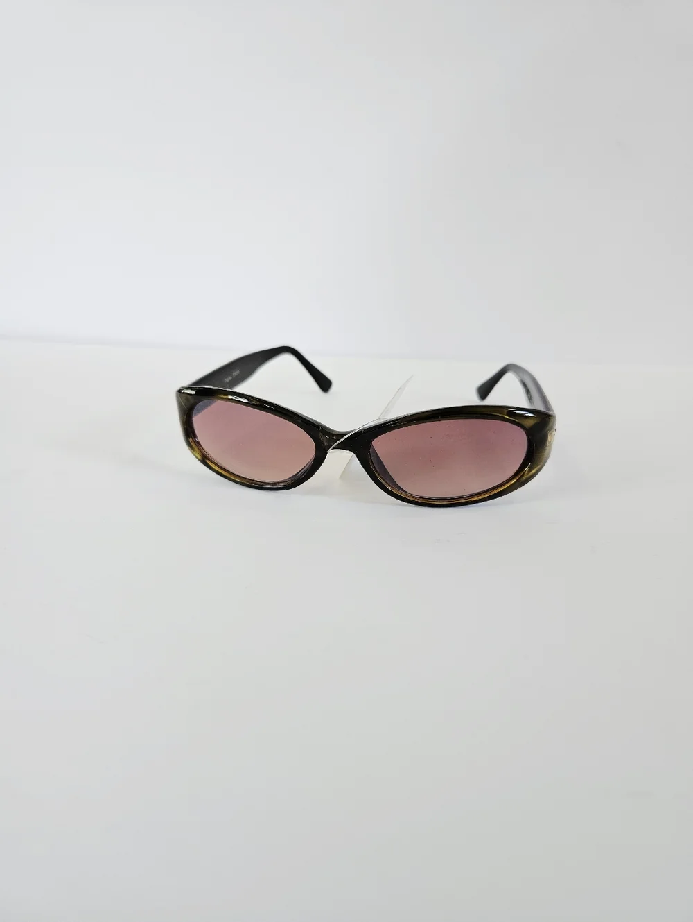 Vintage Deadstock NWT Tortoise Shell Slim Frame Oval Cat Eye Lucite Sunglasses